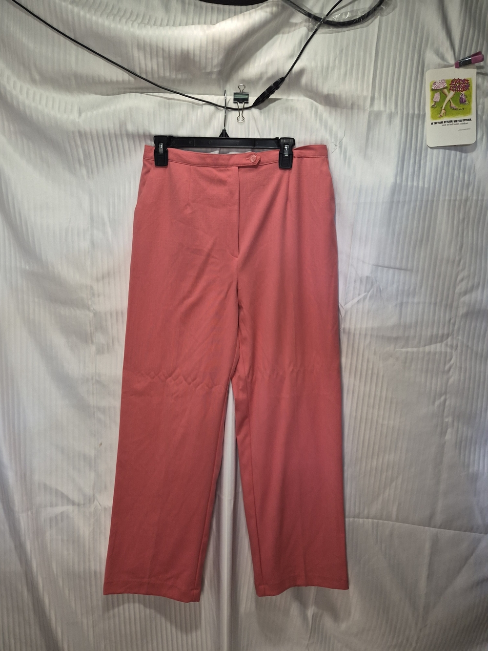 Sag Harbor Stretch Coral Wide-Leg Pants Size 12